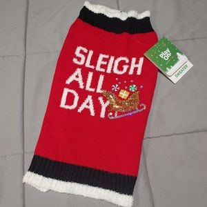 Holiday Dog Sweater, Sleigh, Size Large